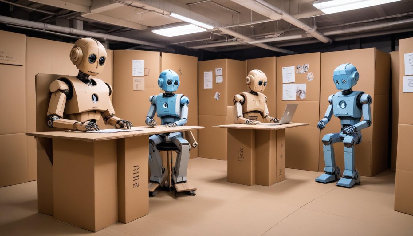 AI Takeover? Cardboard Coworking Satirizes the Future of Work! 🤔 | Cryptodamus.io