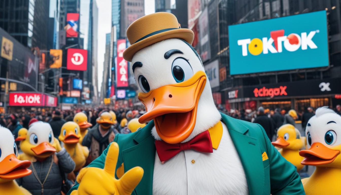 Doug the Duck's Marketing Blitz: Billboard Ads, TikTok Takeover & Memecoin Domination! | Cryptodamus.io